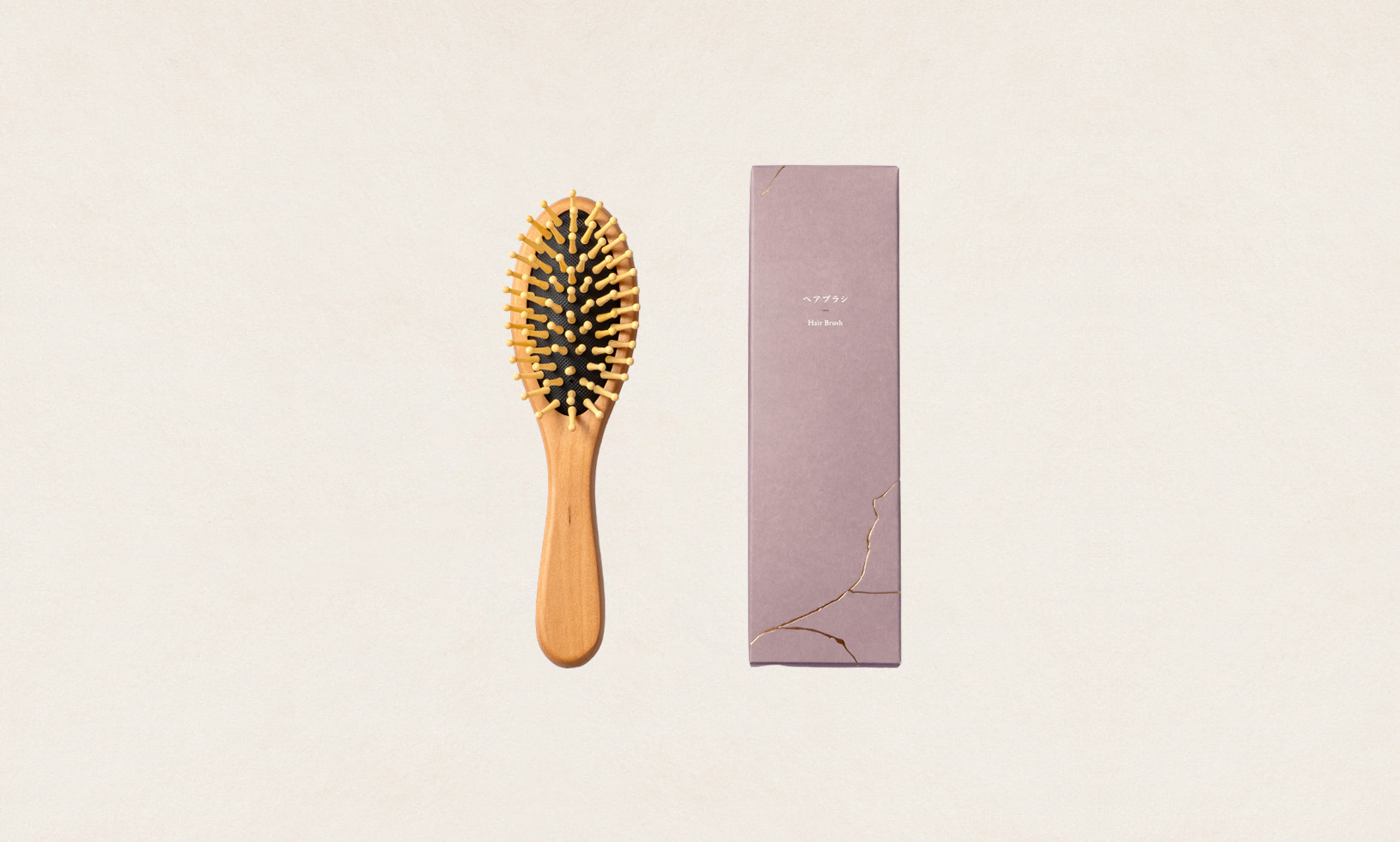 木製ヘアブラシ -kintsugi-(SUS Wooden Hair Brush -kintsugi-)