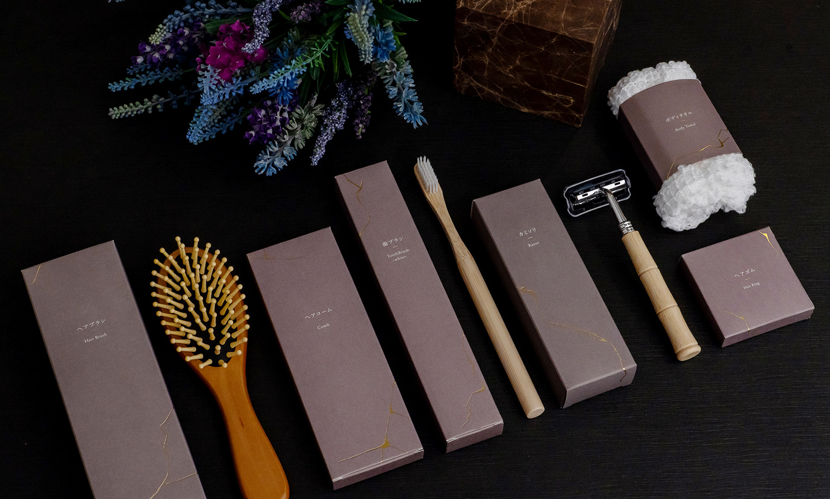 木製ヘアブラシ -kintsugi-(SUS Wooden Hair Brush -kintsugi-)