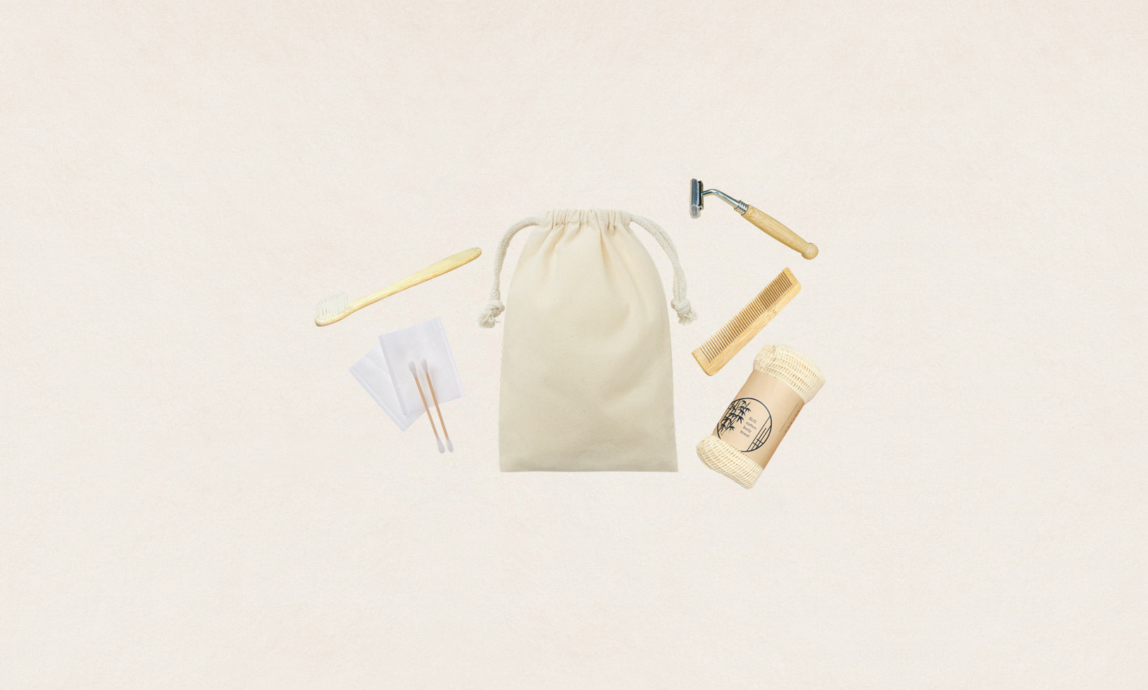 コットン巾着付き 男性用アメニティセット（SUS Amenity Set -for MEN-）