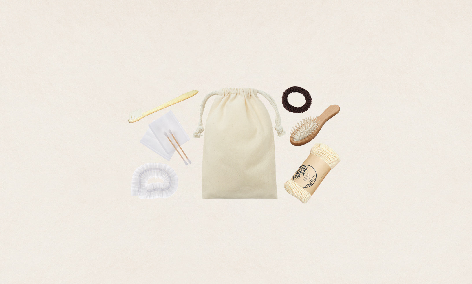 コットン巾着付き女性用アメニティセット（SUS Amenity Set -for WOMEN-）