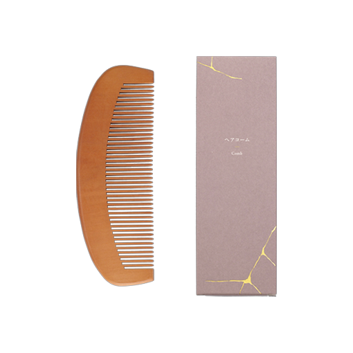 半円木製ヘアコーム - kintsugi -