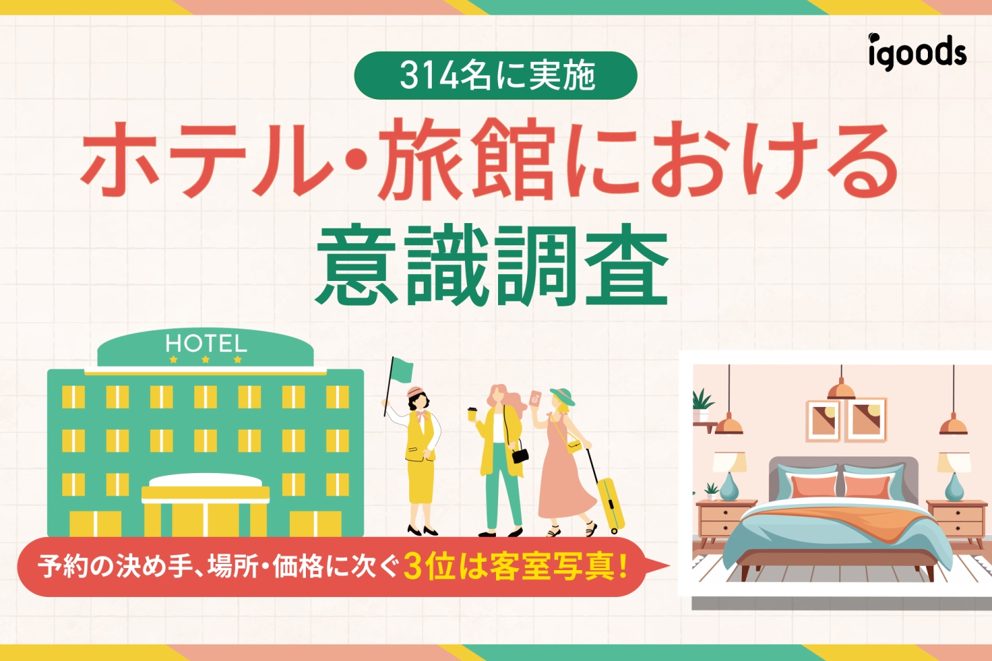 宿泊施設の選定、67.8％が「客室写真」で最終判断。ホテル・旅館におけるイメージ調査