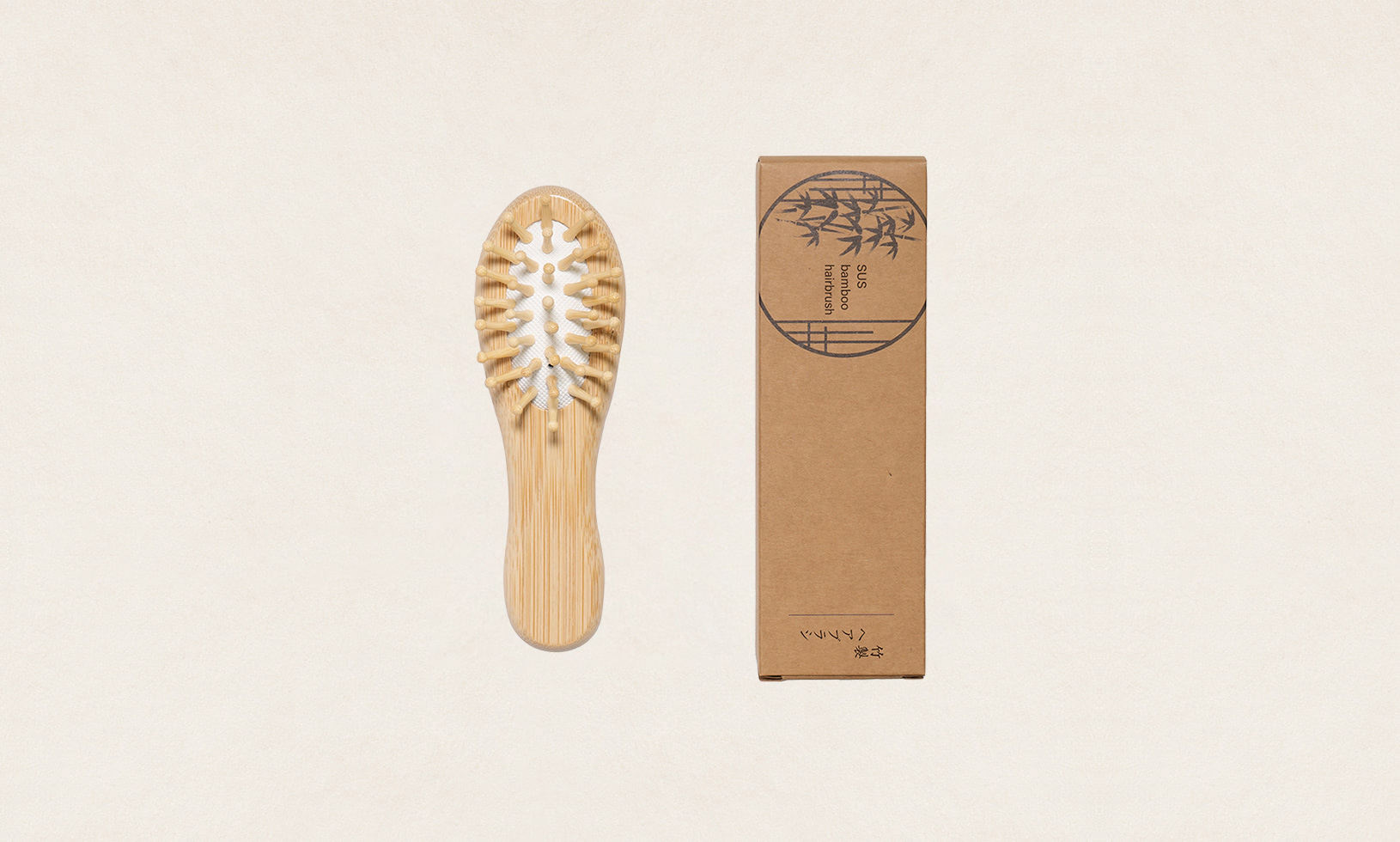 竹製ヘアブラシ（Bamboo Hair Brush） | 名入れ可 エコノベルティ