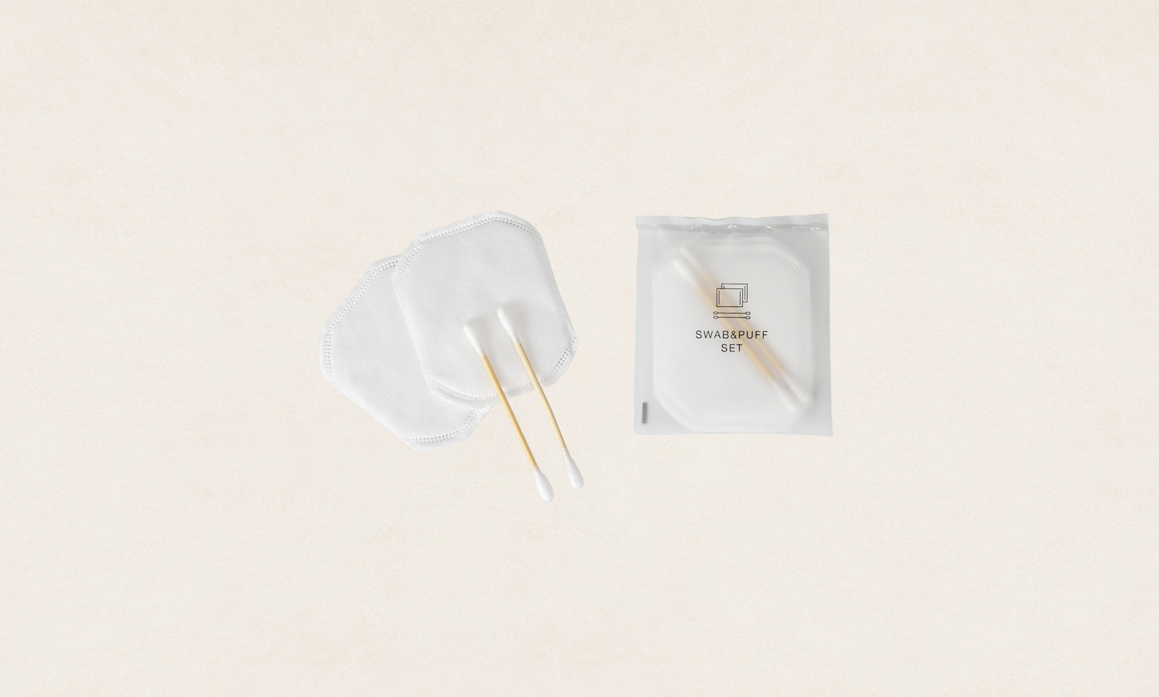 クリーンセット(コットン・綿棒) 竹綿棒＆コットンセット[袋タイプ]（SUS Swab&Puff set -Bag Type