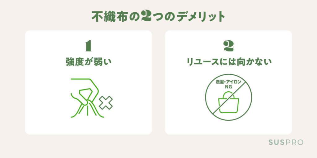 不織布の2つのデメリット