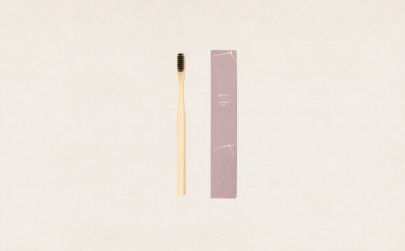 丸手竹歯ブラシ（黒）- kintsugi -（SUS Round Handle Bamboo Tooth Brush [black] – kintsugi -）
