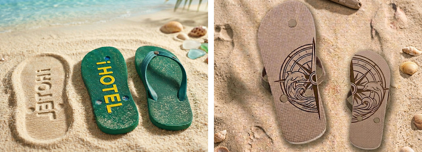 砂浜を歩くのが楽しくなるソールスタンプ加工